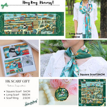 將圖片載入圖庫檢視器 StephyDesignHK 【披肩+絲巾套裝】 香港獨家插畫絲巾+手工絲巾扣