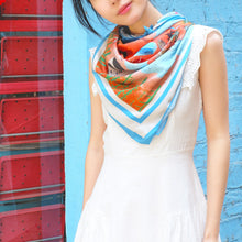 將圖片載入圖庫檢視器 StephyDesignHK 【香港禮盒手信】客製化禮物香港 山嶼海手繪大方巾/ 配絲巾扣禮盒