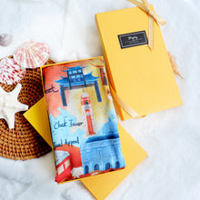 將圖片載入圖庫檢視器 StephyDesignHK 【香港禮盒手信】客製化禮物香港 山嶼海手繪大方巾/ 配絲巾扣禮盒