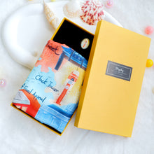將圖片載入圖庫檢視器 StephyDesignHK 【香港禮盒手信】客製化禮物香港 山嶼海手繪大方巾/ 配絲巾扣禮盒