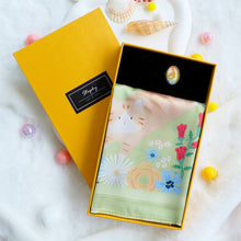 Load image into Gallery viewer, StephyDesignHK Spring apple green kitten scarf & scarf Ring gift box/ scarf/neck scarf/square scarf