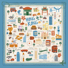 Load image into Gallery viewer, StephyDesignHK "Hong Kong Story" Hand-painted Scarf with Scarf Ring Gift Box