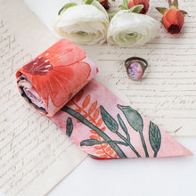 將圖片載入圖庫檢視器 StephyDesignHK  手繪水彩花TWILLY 髮帶絲巾配絲巾扣禮盒 / 領巾 / 長絲巾