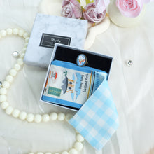 將圖片載入圖庫檢視器 【香港手繪長絲巾】 藍色 TWILLY 絲巾髮帶配絲巾扣禮盒/香港手信