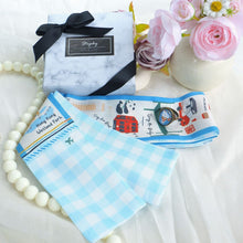 將圖片載入圖庫檢視器 【香港手繪長絲巾】 藍色 TWILLY 絲巾髮帶配絲巾扣禮盒/香港手信