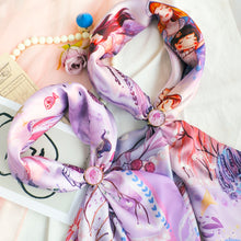 將圖片載入圖庫檢視器 StephyDesignHK【粉紫絲巾禮盒】配三環絲巾扣套裝 | 紫色水母絲巾扣配大小絲巾