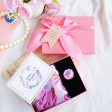 將圖片載入圖庫檢視器 StephyDesignHK【粉紫絲巾禮盒】配三環絲巾扣套裝 | 紫色水母絲巾扣配大小絲巾