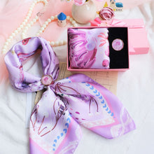 將圖片載入圖庫檢視器 StephyDesignHK【粉紫絲巾禮盒】配三環絲巾扣套裝 | 紫色水母絲巾扣配大小絲巾