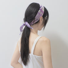 將圖片載入圖庫檢視器 香港維港幻浪 粉紫自然海浪波邊菱形絲巾/ 配絲巾扣高雅禮盒