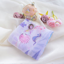 將圖片載入圖庫檢視器 香港維港幻浪 粉紫浪漫輕飄雪紡長圍巾/ 配絲巾扣高雅禮盒