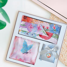 將圖片載入圖庫檢視器 StephyDesignHK【絲巾高級禮盒 】 方巾+髮帶絲巾+絲巾扣 多件套經典禮盒(3入)