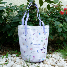 將圖片載入圖庫檢視器 香港維港幻浪 絨毛水桶布包 | 絲巾綁帶手提袋