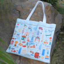 Load image into Gallery viewer, StephyDesignHK "Plush Canvas Tote Bag | Hong Kong Tote Bag"