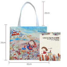 Load image into Gallery viewer, StephyDesignHK Sky Flowers canvas Tote bag Shopping Bag
