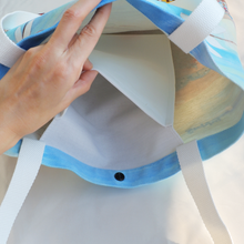 Load image into Gallery viewer, StephyDesignHK Sky Flowers canvas Tote bag Shopping Bag