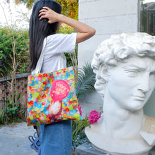 Load image into Gallery viewer, StephyDesignHK Happy Life Cotton Canvas Tote Bag