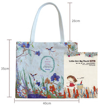 Load image into Gallery viewer, StephyDesignHK Elegant Orchid White cotton Tote bag