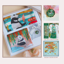 將圖片載入圖庫檢視器 StephyDesignHK 【披肩+絲巾套裝】 香港獨家插畫絲巾+手工絲巾夾
