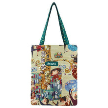 將圖片載入圖庫檢視器 StephyDesignHK "舞会"手繪畫風拉鍊帆布袋/購物袋/環保提袋/ 文青帆布袋 - stephydesignhk