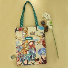 將圖片載入圖庫檢視器 StephyDesignHK "舞会"手繪畫風拉鍊帆布袋/購物袋/環保提袋/ 文青帆布袋 - stephydesignhk