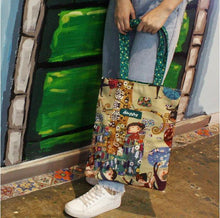 將圖片載入圖庫檢視器 StephyDesignHK "舞会"手繪畫風拉鍊帆布袋/購物袋/環保提袋/ 文青帆布袋 - stephydesignhk