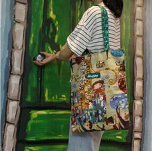 將圖片載入圖庫檢視器 StephyDesignHK "舞会"手繪畫風拉鍊帆布袋/購物袋/環保提袋/ 文青帆布袋 - stephydesignhk