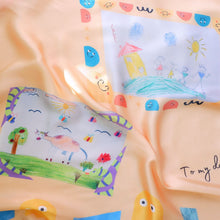 將圖片載入圖庫檢視器 【客製化絲巾禮物】 個人畫作客製絲巾 & 絲巾扣禮盒 / 母親節/ 畢業禮物