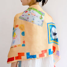 將圖片載入圖庫檢視器 【客製化絲巾禮物】 個人畫作客製絲巾 & 絲巾扣禮盒 / 母親節/ 畢業禮物