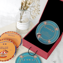 Load image into Gallery viewer, StephyDesignHK Wish good health Ceramic Coasters, Placemats / 4 Gift Box Set /Customized Gifts