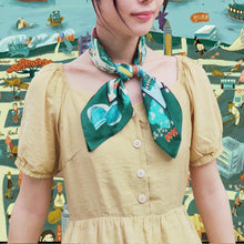 Load image into Gallery viewer, StephyDesignHK "Hong Kong story" silk scarf with scarf ring gift box