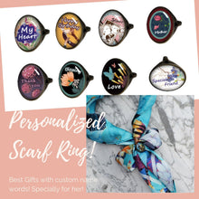 Load image into Gallery viewer, StephyDesignHK Group purchase/ Hand-painted original design scarf with scarf ring noble gift set