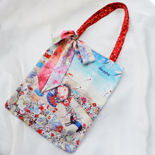 Load image into Gallery viewer, StephyDesignHK Elegant Collection ~ Canvas Zip Tote Bag + Watercolor Twilly scarf / Scarf Canvas Tote Bag