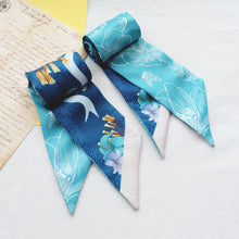 Load image into Gallery viewer, StephyDesignHK Multi-pocket Black Nylon shoulder tote bag with Twilly scarf