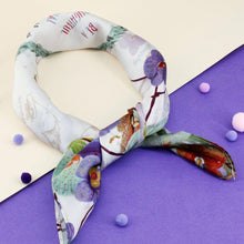 Load image into Gallery viewer, StephyDesignHK Spring Orchid soft Scarf with Scarf Ring Gift Box