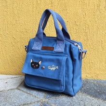 將圖片載入圖庫檢視器 StephyDesignHK  "貓咪&小魚"帆布肩背包/自訂貓貓剌綉圖/客製化