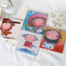 Load image into Gallery viewer, StephyDesignHK Spring, summer, autumn and winter hand-painted ceramic coaster / 4 in gift box set / Customized gift