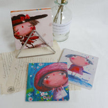 將圖片載入圖庫檢視器 StephyDesignHK 春夏秋冬手繪風 陶瓷吸水杯墊/茶杯墊/可客製