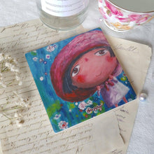 Load image into Gallery viewer, StephyDesignHK Spring, summer, autumn and winter hand-painted ceramic coaster / 4 in gift box set / Customized gift