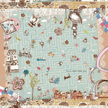 將圖片載入圖庫檢視器 StephyDesignHK 3月誕生石海藍寶插畫絲巾及絲巾扣套裝禮物盒/生日禮物/客製化 - stephydesignhk