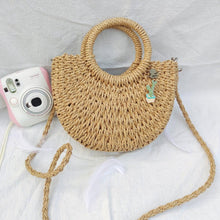 Load image into Gallery viewer, straw crossbody bag -Stephydesignhk