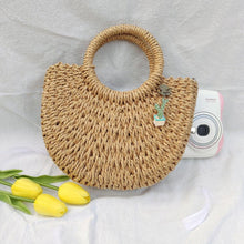 Load image into Gallery viewer, straw crossbody bag -Stephydesignhk