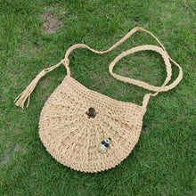 Load image into Gallery viewer, straw crossbody bag -Stephydesignhk
