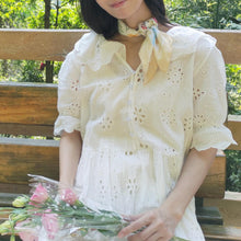 Load image into Gallery viewer, StephyDesignHK My lovely kittens Hand-painted Scarf with Scarf Ring Gift Box