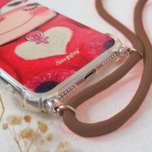 將圖片載入圖庫檢視器 StephyDesignHK-紅狸帶掛繩斜背四角氣囊防撞手機殼 iPhone 全系列【客製化】