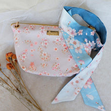 Load image into Gallery viewer, StephyDesignHK sakura Silk Scarf + Dual-purpose Crossbody Bag / Clutch Bag 2-Piece Set