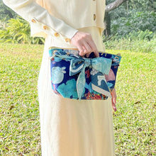 Load image into Gallery viewer, StephyDesignHK Blue Forest Cute Rabbit Silk Scarf + Dual-purpose Crossbody Bag / Clutch Bag 2-Piece Set
