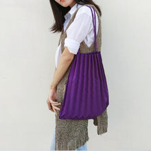 Load image into Gallery viewer, StephyDesignHK Purple Solid Color/Pleated Bag/Wrinkled Bag/Trunk Bag