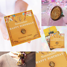 將圖片載入圖庫檢視器 StephyDesignHK 團購優惠2件起【客製化生日禮物】生日石絲巾連絲巾扣禮物套裝