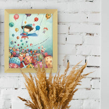 將圖片載入圖庫檢視器 StephyDesignHK "蕩鞦韆 " 掛畫/童年/手繪畫作/兒童房裝飾/兒童房擺設
