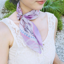 Load image into Gallery viewer, StephyDesignHK February Amethyst birthday stone silk scarf and silk scarf ring gift set 
